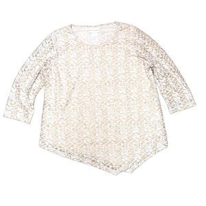 Alfred Dunner Women's 3/4 Sleeve Top Size Medium